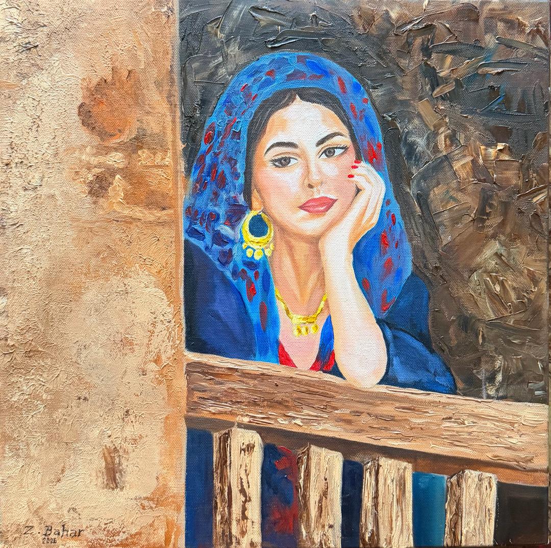 Beyond the Window, a young woman gazing beyond a window in quiet thought